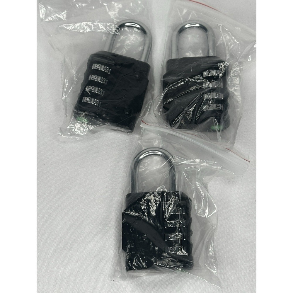 Combination Lock Resettable 4-Digit Anti Rust Weatherproof Padlock Metal Locks - Picture 4 of 7